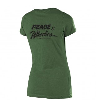 Troy Lee Designs Γυναικείο T-Shirt Peace & Wheelies Olive