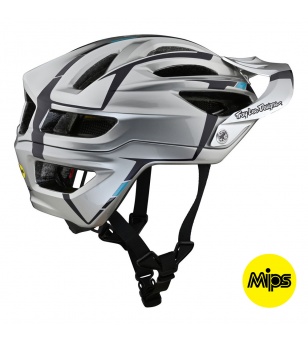 Troy Lee Designs A2 Sliver Bike Helmet Mips Silver / Burgundy