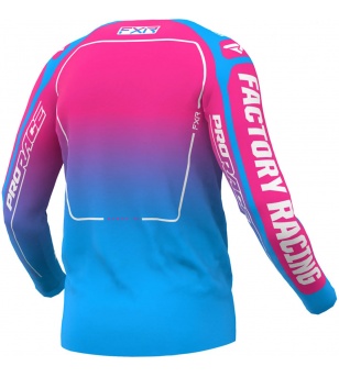 Youth Jersey MX FXR Clutch Cyan / E-Pink