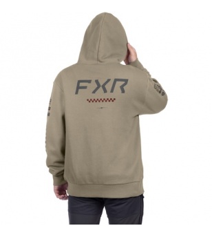 FXR M Stack Cotton Zip Up Hoodie Stone / Char